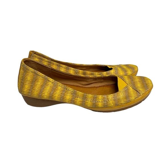 Naya Leather Flats Yellow and Brown - Picture 5 of 14